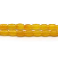 Natural Jade Beads, Jade Yellow, barrel, polished, DIY, yellow, 8x12mm, Approx 31PCs/Strand, Sold By Strand