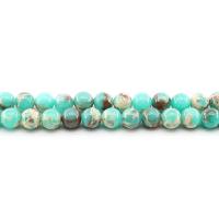 Impression Jaspis Perle, rund, poliert, DIY & verschiedene Größen vorhanden, blau, verkauft per ca. 38 cm Strang
