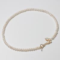 Freshwater Pearl Brass Chain Necklace, Pérolas de água doce, with Pérola concha & cobre, Borboleta, cromado de cor dourada, para mulher, branco, 5-6mm, comprimento Aprox 42 cm, vendido por PC