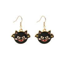 Tibetan Style Drop Earring, gold color plated, Halloween Design & different styles for choice & for woman & enamel, mixed colors, nickel, lead & cadmium free, 26x38mm, Sold By Pair