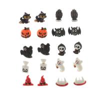 Resin Stud Earring, epoxy gel, Halloween Design & different styles for choice & for woman, mixed colors, Sold By Pair