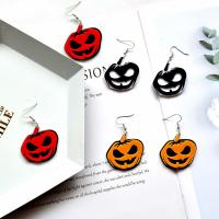 Acrylic Drop Earring, with Tibetan Style, silver color plated, Halloween Design & for woman, more colors for choice, 50mm, Sold By Pair
