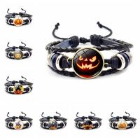 Halloween Bracelet, PU Leather, with Tibetan Style, with 2.76 extender chain, epoxy gel, Halloween Design & different styles for choice & for woman, Length:7.1 Inch, Sold By PC