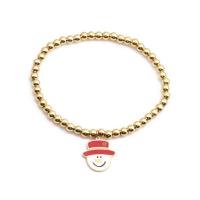Christmas Holiday Bracelet, 316L Stainless Steel, Snowman, gold color plated, Unisex & enamel, golden, 17x15mm, Length:16-22 cm, Sold By PC