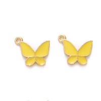 Zinc Alloy Enamel Pendants Butterfly gold color plated DIY nickel lead & cadmium free Sold By PC
