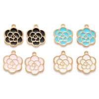 Tibetan Style Enamel Pendants, Tree Paeony, gold color plated, DIY, more colors for choice, nickel, lead & cadmium free, 18x21mm, Sold By PC