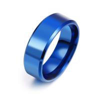 Prst prsten z nerezové oceli, 304 Stainless Steel, hand leštěný, různé velikosti pro výběr & pro muže, více barev na výběr, 8mm, Prodáno By PC