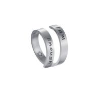 Пальцевидное Кольцо Титановой Стали, титан, ювелирные изделия моды & Мужская, серебряный, 8x2.30mm, размер:9, продается PC