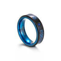 Пальцевидное Кольцо Титановой Стали, титан, разный размер для выбора & Мужский & эмаль & с кубическим цирконием, 8x3.30mm, продается PC