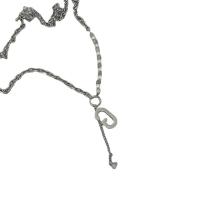 Messing Halskette, mit Verlängerungskettchen von 5cm, Buchstabe G, silberfarben plattiert, Modeschmuck & für Frau, Silberfarbe, frei von Nickel, Blei & Kadmium, Länge:39 cm, verkauft von PC