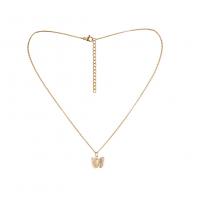 Titanstahl Halskette, mit Verlängerungskettchen von 5cm, Schmetterling, Modeschmuck & für Frau, goldfarben, 10x12mm, Länge:40 cm, verkauft von PC