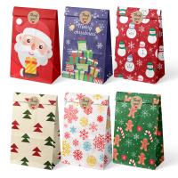 Christmas Gift Bag, Paper, random style & Christmas jewelry, mixed colors, 120x80x220mm, 50PCs/Set, Sold By Set