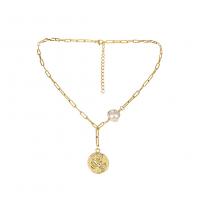 Titanstahl Halskette, mit Kunststoff Perlen, mit Verlängerungskettchen von 5cm, Rose, Modeschmuck & einstellbar & für Frau, goldfarben, 17x43mm, Länge 36 cm, verkauft von PC