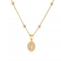 Cubic Zircon Micro Pave Brass Necklace gold color plated & micro pave cubic zirconia & for woman Sold By PC