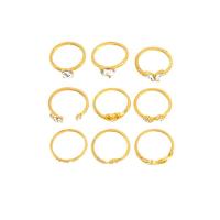 Zinc Alloy Ring Set gold color plated nine pieces & for woman & with rhinestone nickel lead & cadmium free 18mm 19mm US Ring Sold By Set