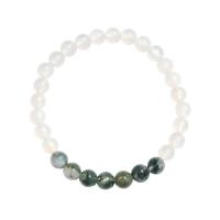 Agate Jewelry Bracelet White Agate Round fashion jewelry & for woman 6mm Length Approx 7 Inch Sold By PC