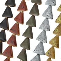 Porzellan Schmuckperlen, Dreieck, DIY, keine, 22x25x7mm, 15PCs/Strang, verkauft per ca. 12.5 ZollInch Strang