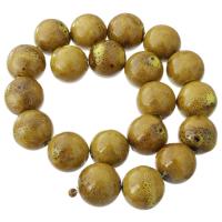 Perles bijoux en porcelaine, Rond, DIY, Jaune, 20x21x21mm, 20PC/brin, Vendu par Environ 15.5 pouce brin