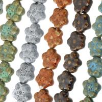 Perles bijoux en porcelaine, fleur, DIY, plus de couleurs à choisir, 17x18x8mm, 20PC/brin, Vendu par Environ 13.5 pouce brin