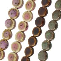Porcelain Jewelry Beads, Flat Round, DIY, more colors for choice, 12x12x6mm, 33PCs/Strand, Sold Per Approx 15 Inch Strand