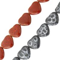 Porcelæn smykker perler, Heart, du kan DIY, flere farver til valg, 28x26x10mm, 13pc'er/Strand, Solgt Per Ca. 14.5 inch Strand