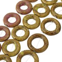 Porslin Smycken Pärlor, Donut, DIY & olika storlek för val, fler färger för val, 27x30x9mm, Såld Per Ca 14.5 inch Strand