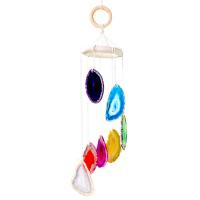 Agate Windbell for home and office multi-colored 330mm Sold By PC