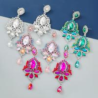 Rhinestone Earring Zinc Alloy with Acrylic plated fashion jewelry & for woman & with rhinestone Sold By Pair