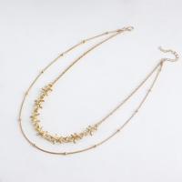 Multi Layer Necklace, Tibetan Style, with 5cm extender chain, gold color plated, 2 pieces & fashion jewelry & for woman, golden, Length:46 cm, Sold By PC