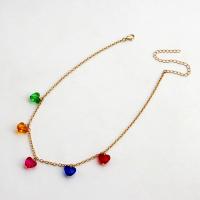 Tibetan Style Jewelry Necklace, with Resin, with 10cm extender chain, gold color plated, fashion jewelry & for woman, multi-colored, 10mm, Length:37 cm, Sold By PC