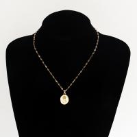 Tibetan Style Jewelry Necklace, with 5cm extender chain, gold color plated, fashion jewelry & for woman & enamel, golden, 20mm, Length:41 cm, Sold By PC
