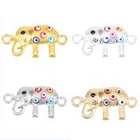 Animal Tibetan Style Connector, Elephant, plated, Unisex & enamel & 1/1 loop, more colors for choice, nickel, lead & cadmium free, 27x14mm, Approx 100PCs/Bag, Sold By Bag