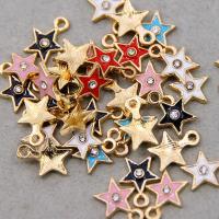 Tibetan Style Enamel Pendants, Star, plated, Unisex, more colors for choice, nickel, lead & cadmium free, 9x12x3mm, Approx 100PCs/Bag, Sold By Bag