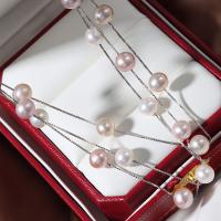 Natural Freshwater Pearl Necklace, Round, for woman, more colors for choice, 8mm, Length:Approx 40 cm, Sold By PC