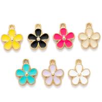 Tibetan Style Enamel Pendants, Flower, stoving varnish, DIY, more colors for choice, nickel, lead & cadmium free, 13x16mm, Sold By PC