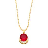 Cubic Zircon Micro Pave Brass Necklace, Round, 18K gold plated, micro pave cubic zirconia & for woman, more colors for choice, nickel, lead & cadmium free, 20x12mm, Length:16.9 Inch, Sold By PC