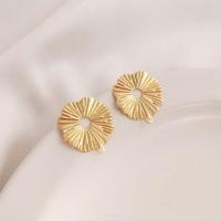 Brass Earring Drop Component, Lotus Leaf, real gold plated, DIY, golden, nickel, lead & cadmium free, 18mm, Sold By Pair