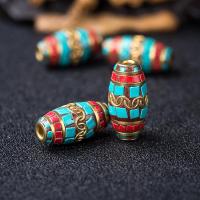 Brass Jewelry Beads with Resin gold color plated DIY mixed colors nickel lead & cadmium free Sold By PC