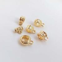 Brass Bail Bead, real gold plated, DIY & different styles for choice, golden, nickel, lead & cadmium free, Sold By PC