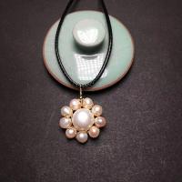 Freshwater Pearl Pendants, with Brass, gold color plated, fashion jewelry, 9-10mm, Sold By PC