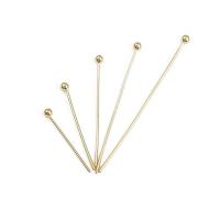 Brass Ball Head Pin, 14K gold-filled, DIY & different size for choice, golden, 50PCs/Bag, Sold By Bag