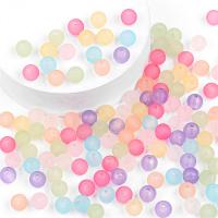 Frosted akryl perler, Runde, du kan DIY & forskellig størrelse for valg, flere farver til valg, Solgt af Bag