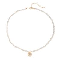 Freshwater Pearl Brass Necklace, with Brass, with 1.97inch extender chain, fashion jewelry & for woman, Sold Per Approx 15.75 Inch Strand