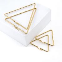 Stainless Steel Hoop Earring, 304 Stainless Steel, Triangle, 18K gold plated, fashion jewelry & different size for choice & for woman, golden, Sold By Pair