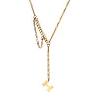 Titanstahl Halskette, mit Verlängerungskettchen von 5cm, Buchstabe H, Modeschmuck & einstellbar & für Frau, keine, Länge:42 cm, verkauft von PC