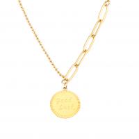 Titanstahl Halskette, mit Verlängerungskettchen von 5cm, Unterschiedliche Form zur Auswahl & Modeschmuck & für Frau, goldfarben, Länge:40 cm, verkauft von PC
