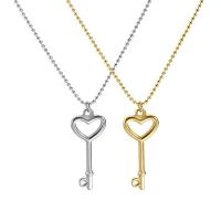 Titanstahl Halskette, Schlüssel, Modeschmuck & verschiedene Stile für Wahl & für Frau, goldfarben, verkauft von PC