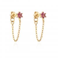 Cubic Zirconia Micro Pave Brass Earring gold color plated & micro pave cubic zirconia & for woman Sold By Pair