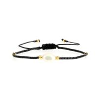 Freshwater Cultured Pearl Bracelet Freshwater Pearl handmade Adjustable & for woman black 220mm Sold By PC