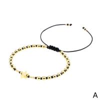 Bracelets en laiton, fait à la main, Réglable & bracelet tressé & pour femme, plus de couleurs à choisir, 220mm, Vendu par PC